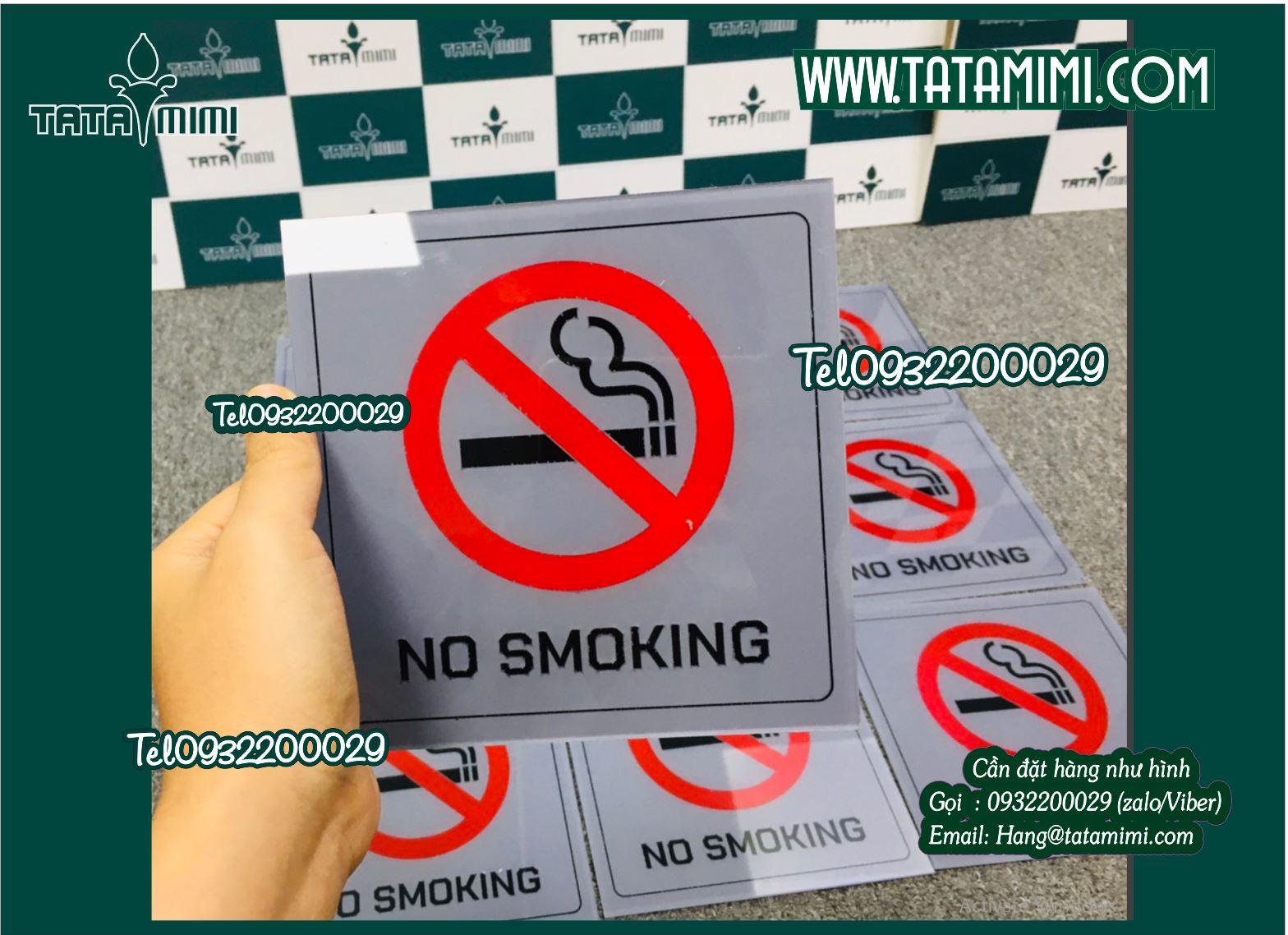 Biển cấm hút thuốc nền nâu chữ đen