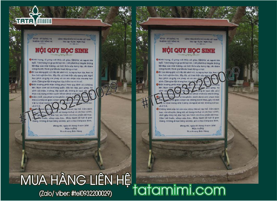 Biển nội quy được in trên inox