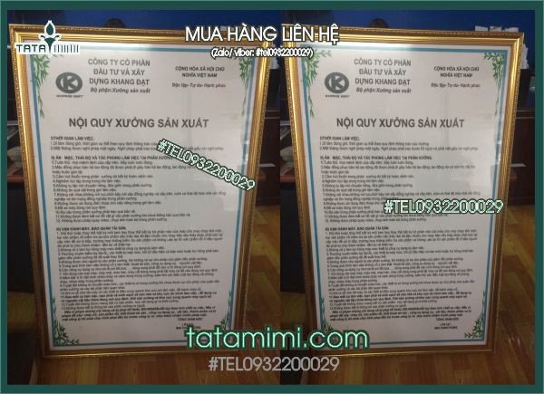 Biển nội quy được in trên inox