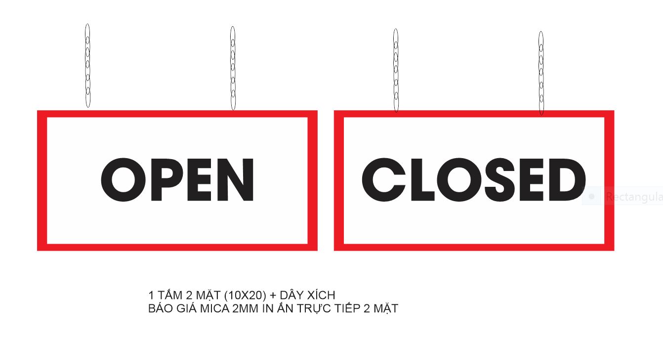 Biển đóng mở cửa bằng gỗ hoặc mica