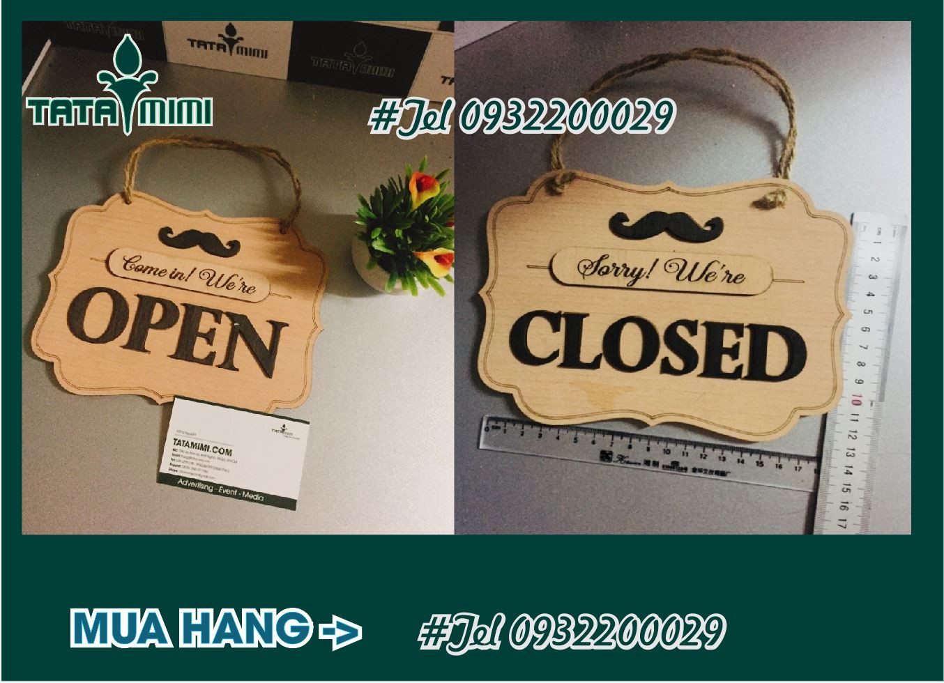 Biển đóng cửa tạm thời bằng mica