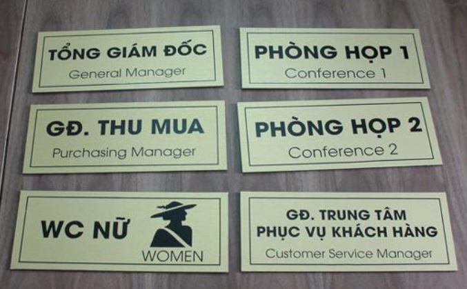 Làm biển phòng ban cho công ty như:biển phòng giám đốc, biển phòng kế toán, phòng họp, lễ tân.