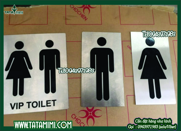 Biển exit và wc lắp đặt dễ dàng