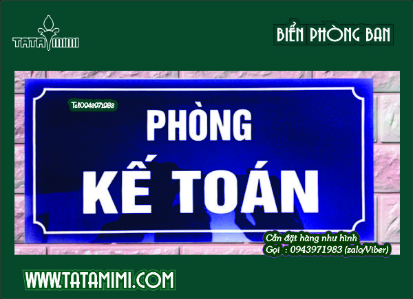 Biển phòng ban nền mica dán decal