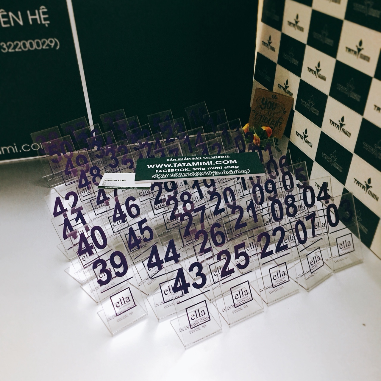 Biển mica-biển số bàn