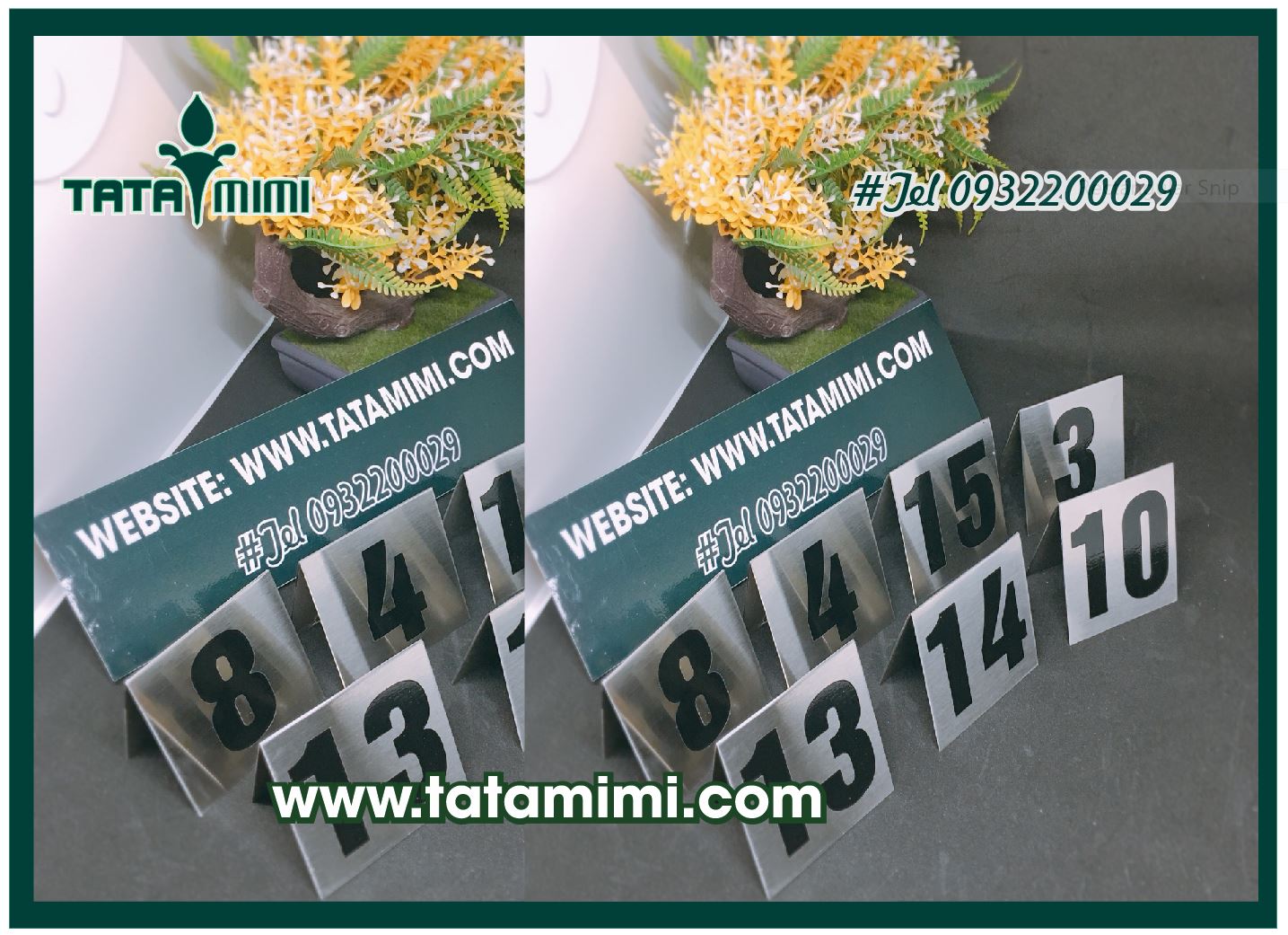 Thẻ đánh số cà phê từ inox