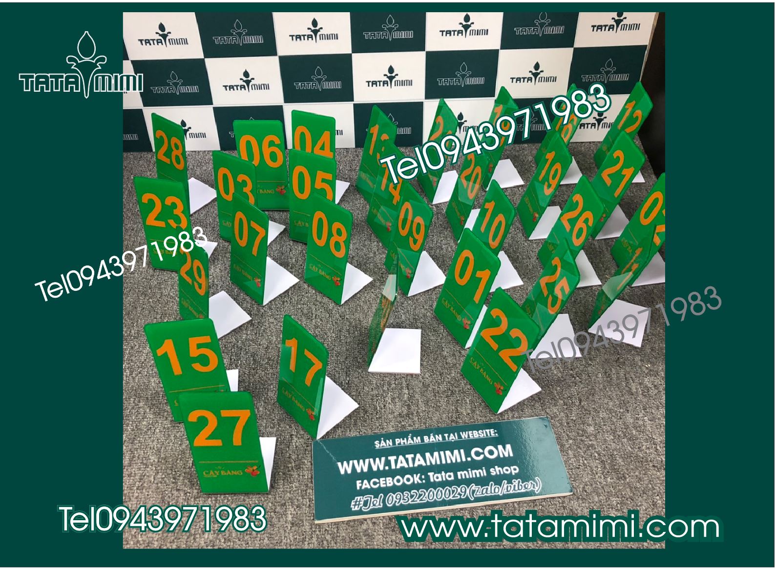 Thẻ bàn cà phê sản xuất cho các chi nhánh