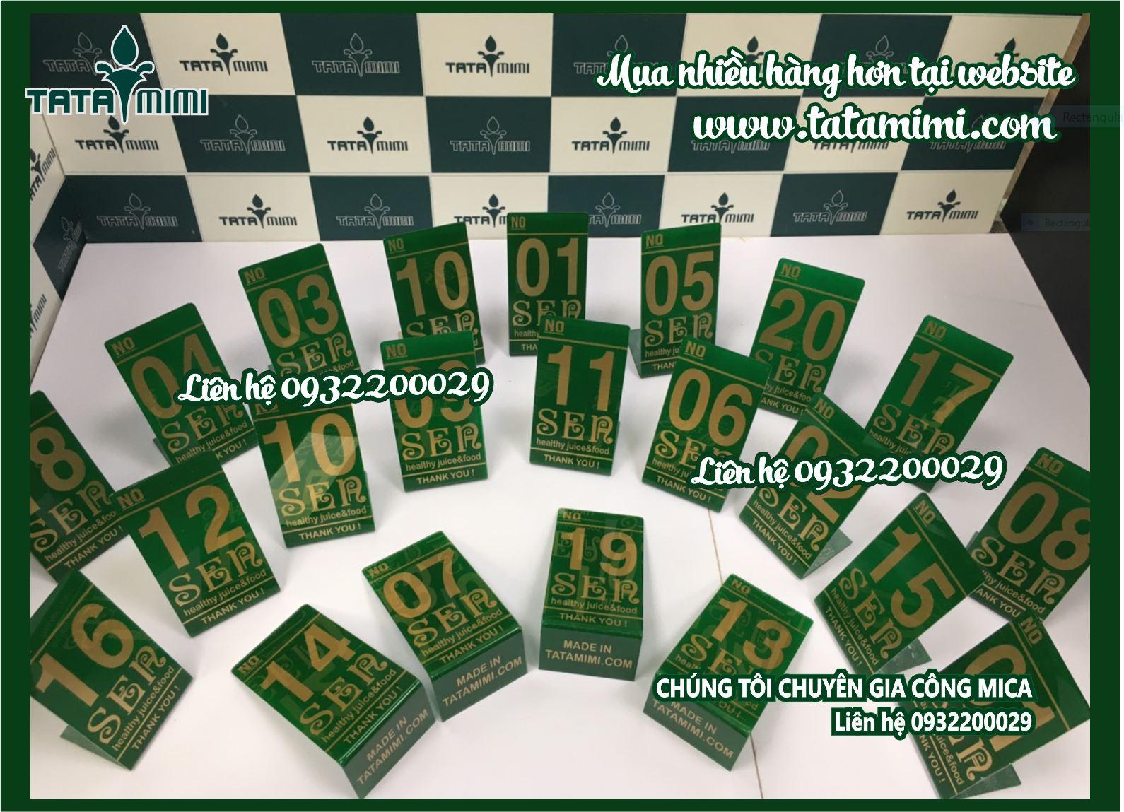 Thẻ số bàn mica cùng nội dung nổi bật