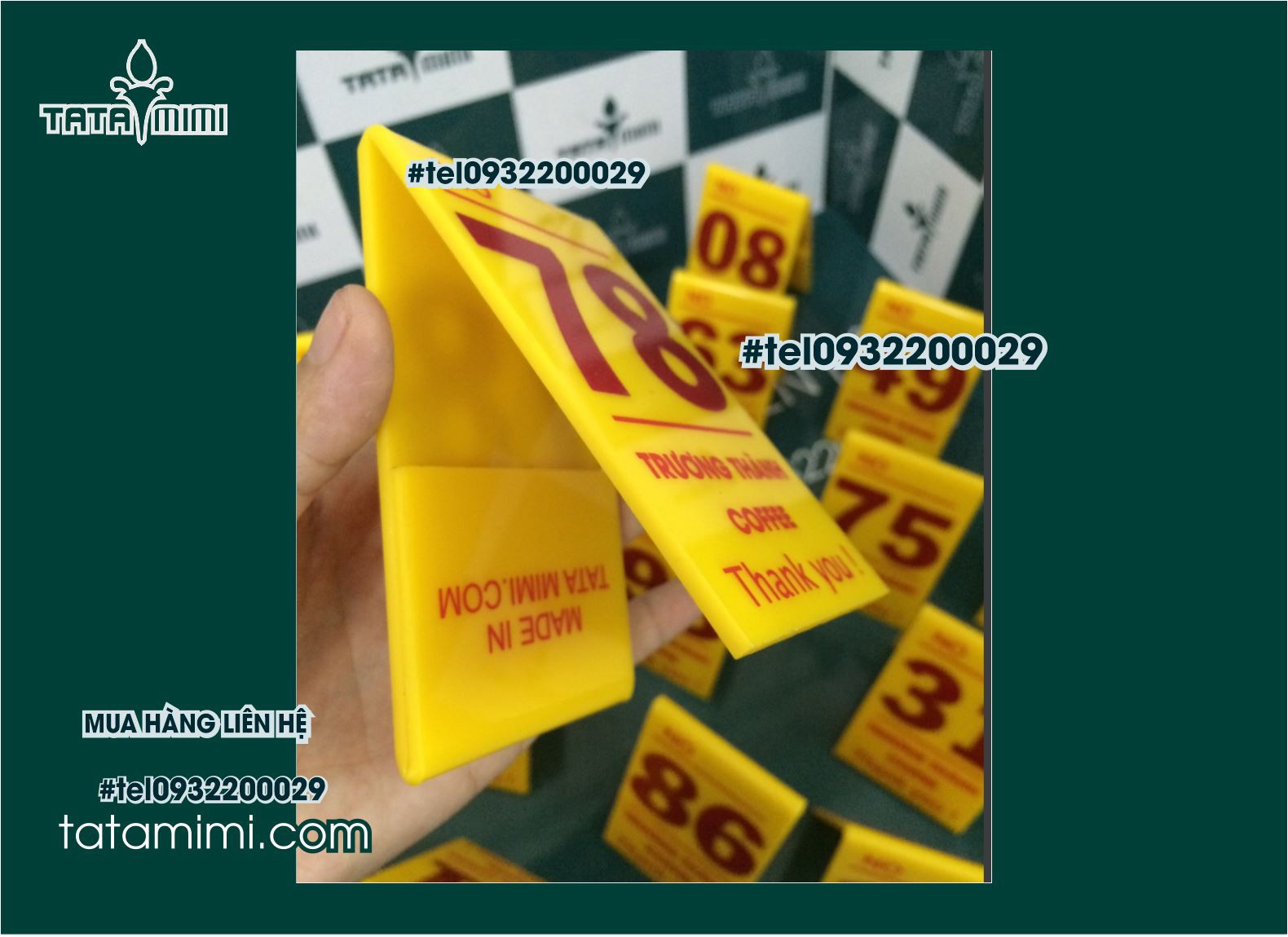 Thẻ số cà phê in theo logo