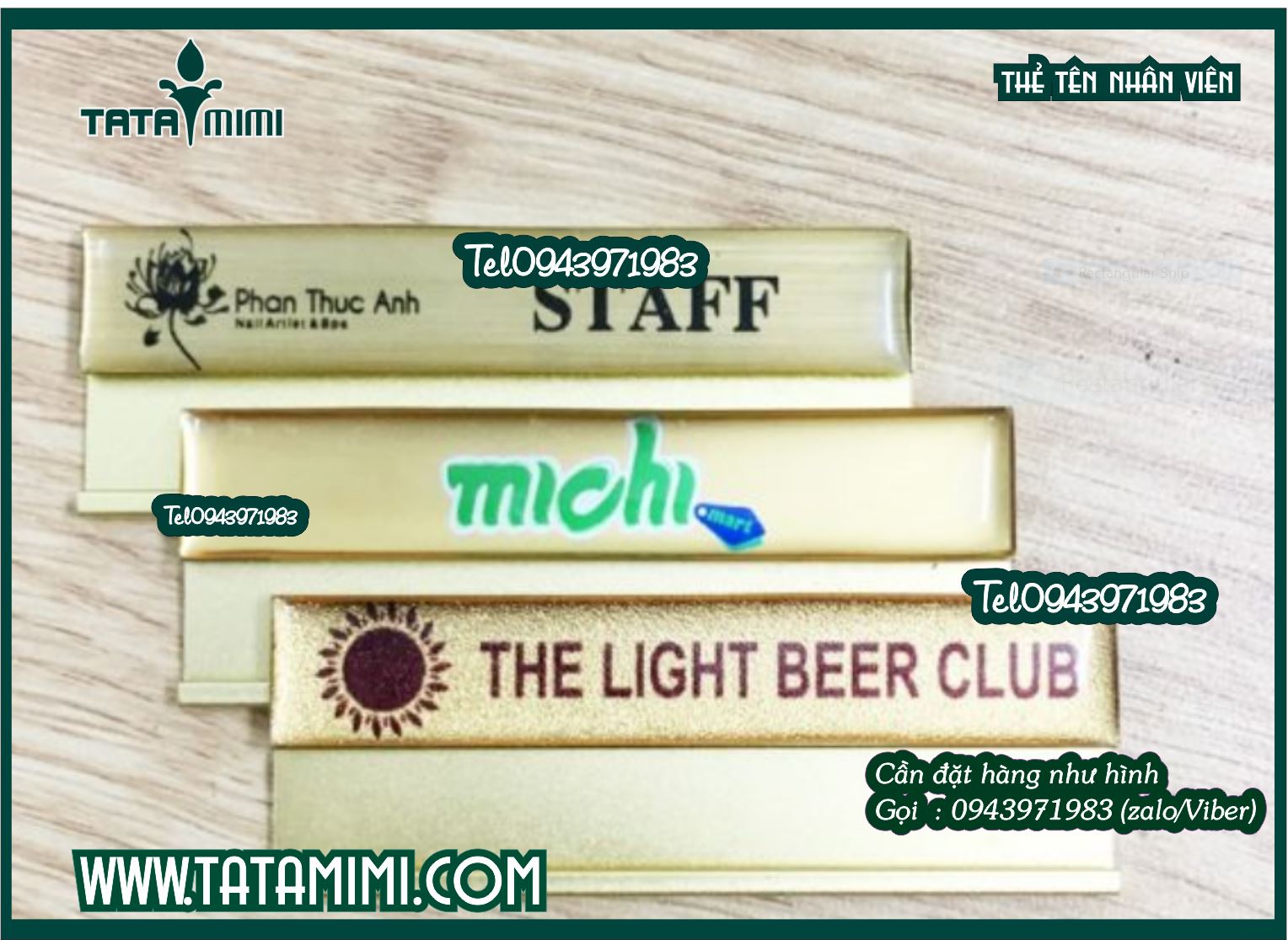 Kích thước cơ bản của thẻ tên nhân viên