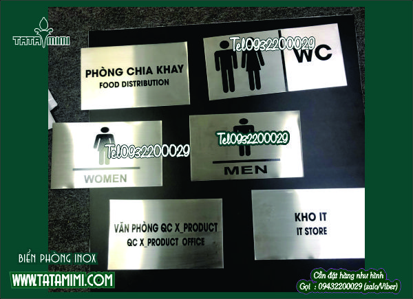 Biển phòng bộ phận từ inox