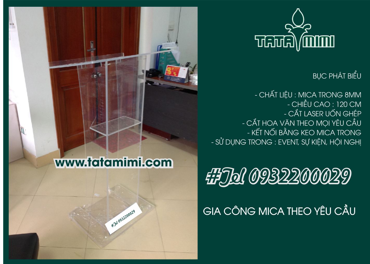 Bục phát biểu mica cho ngày gặp mặt đầu năm