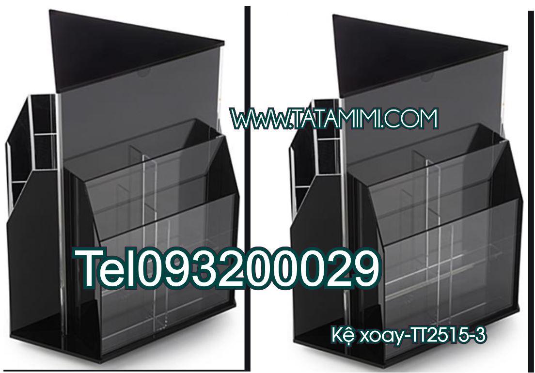 Kệ mica xoay 3 mặt- 4 mặt