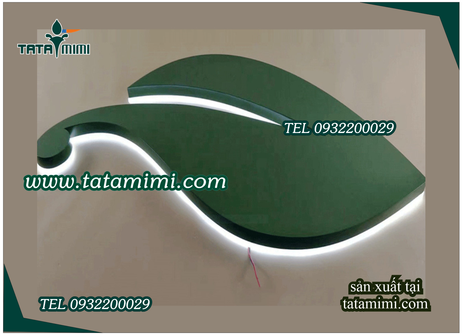 Chữ nổi mặt inox hoặc mica chân có led