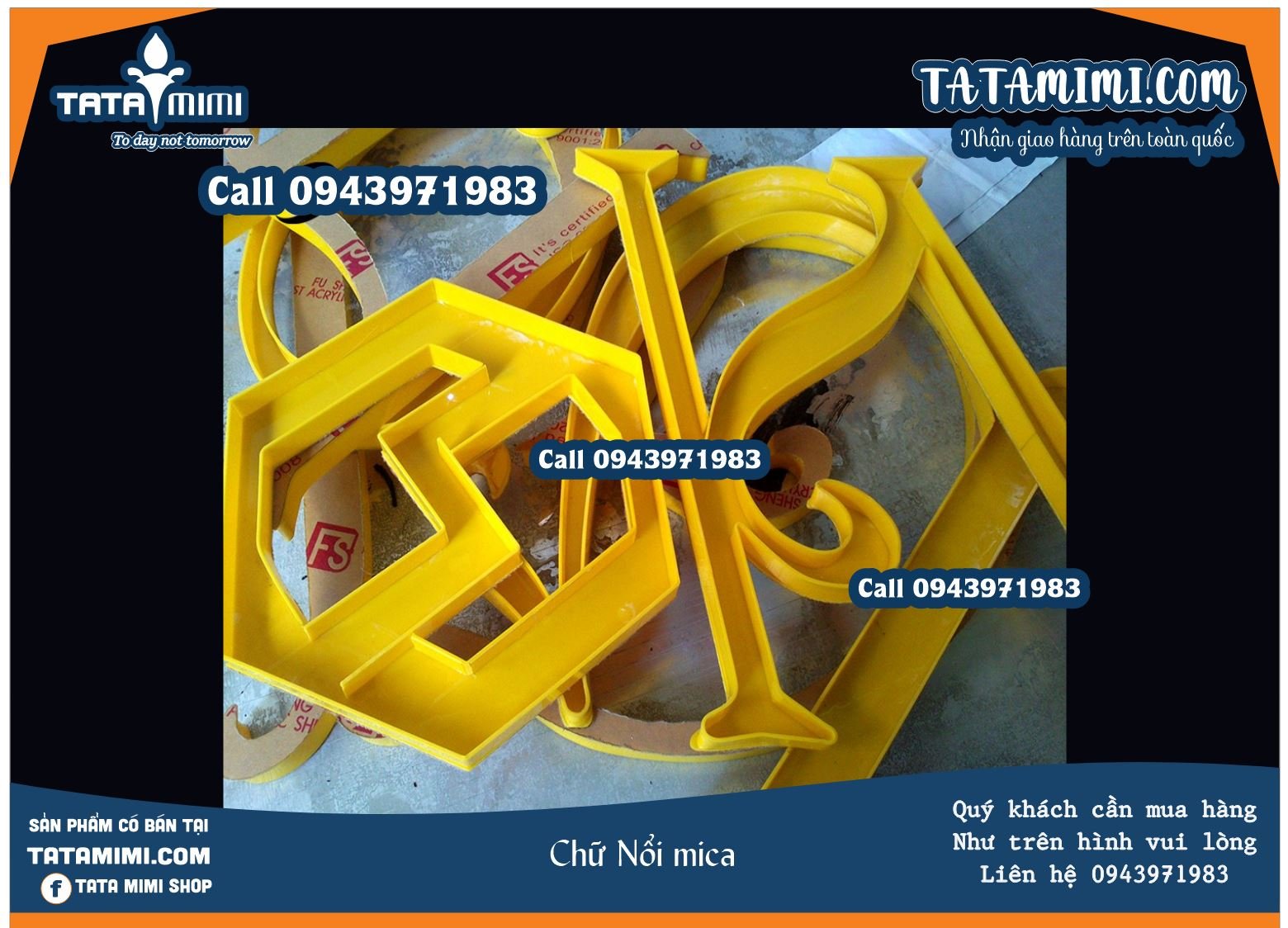 Chữ nổi mica được gia công theo thiết kế