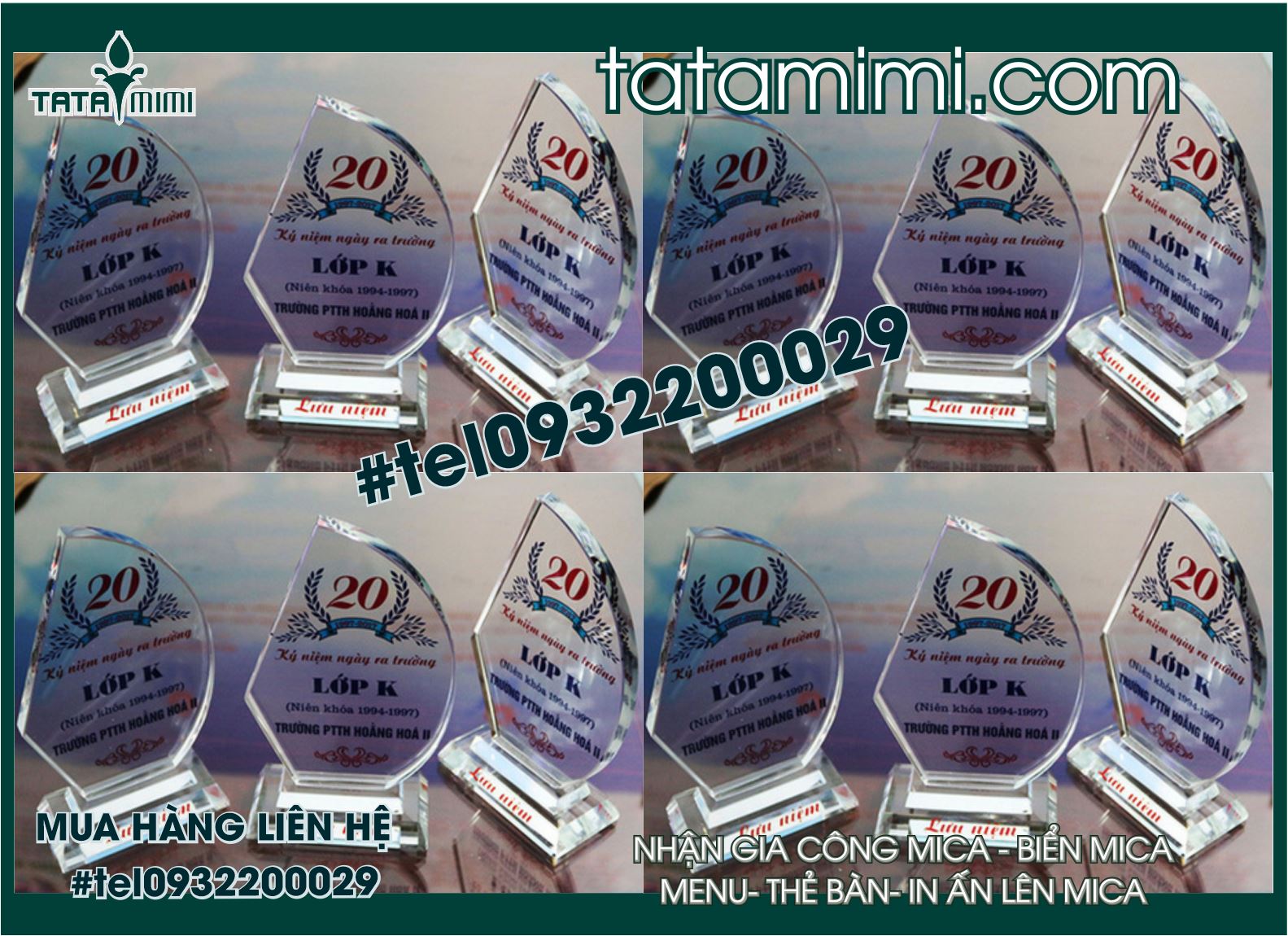 Cúp vinh danh làm từ mica