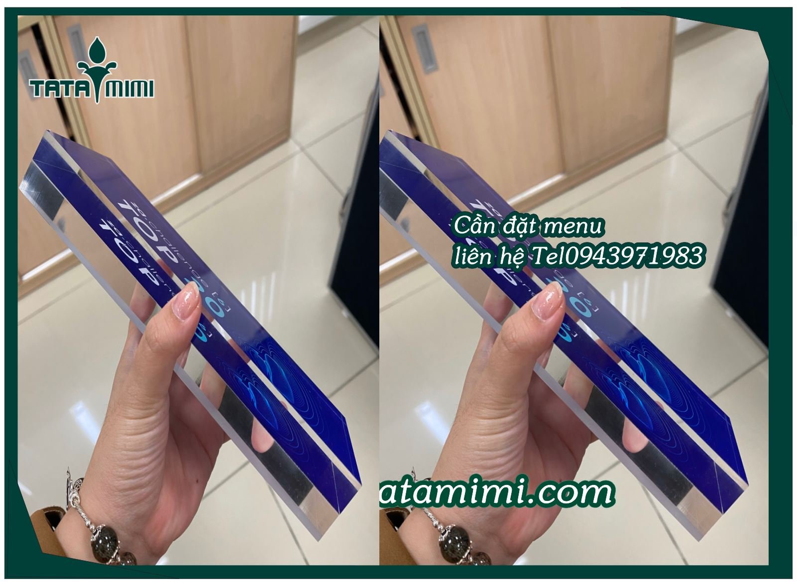 Cúp vinh danh làm từ mica