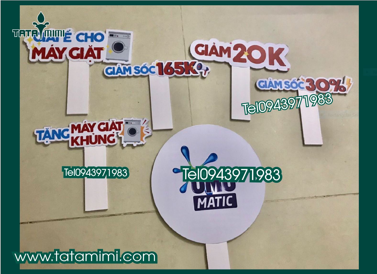 Biển chụp ảnh cầm tay in sắc nét theo màu yêu cầu