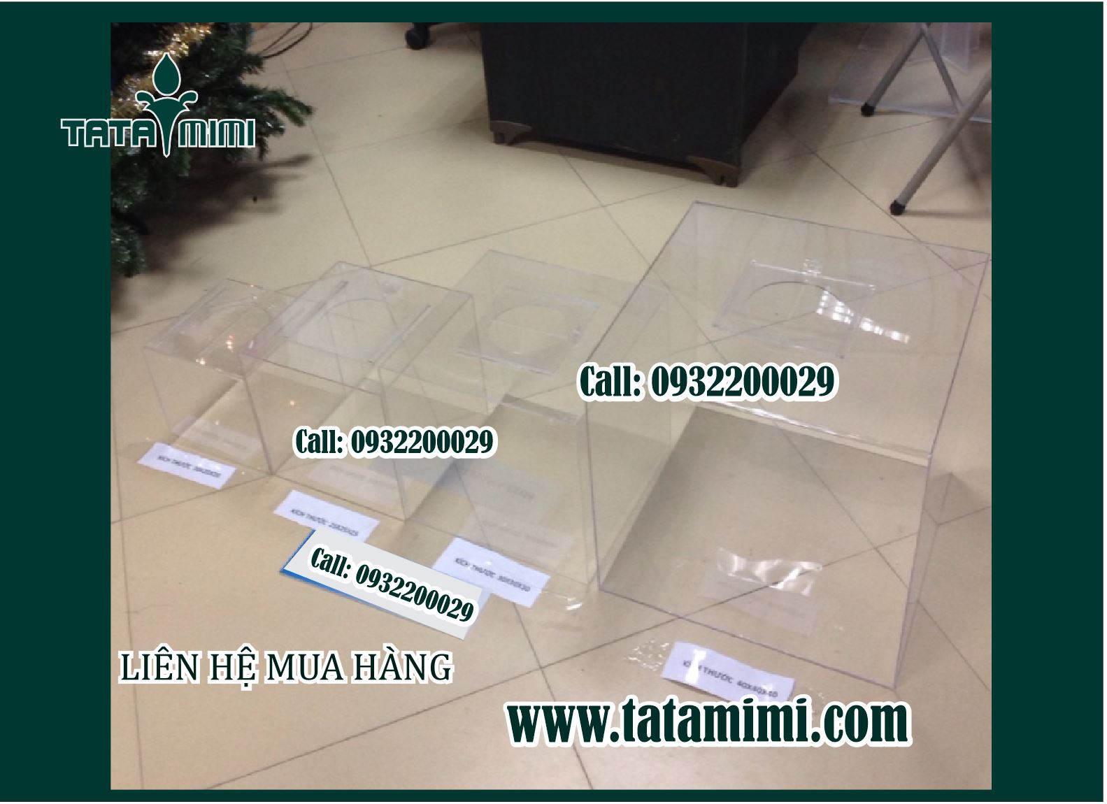 Thùng mica thu thập ý kiến của khách hàng