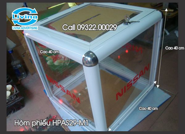 Hòm phiếu được bo nhôm màu trắng