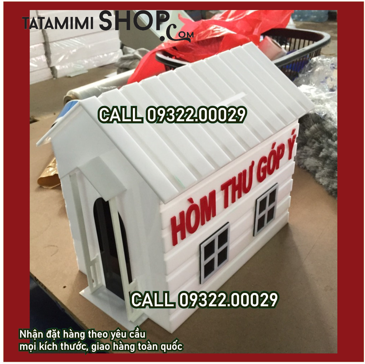 Màu mica làm thùng thư góp ý cho khách hàng