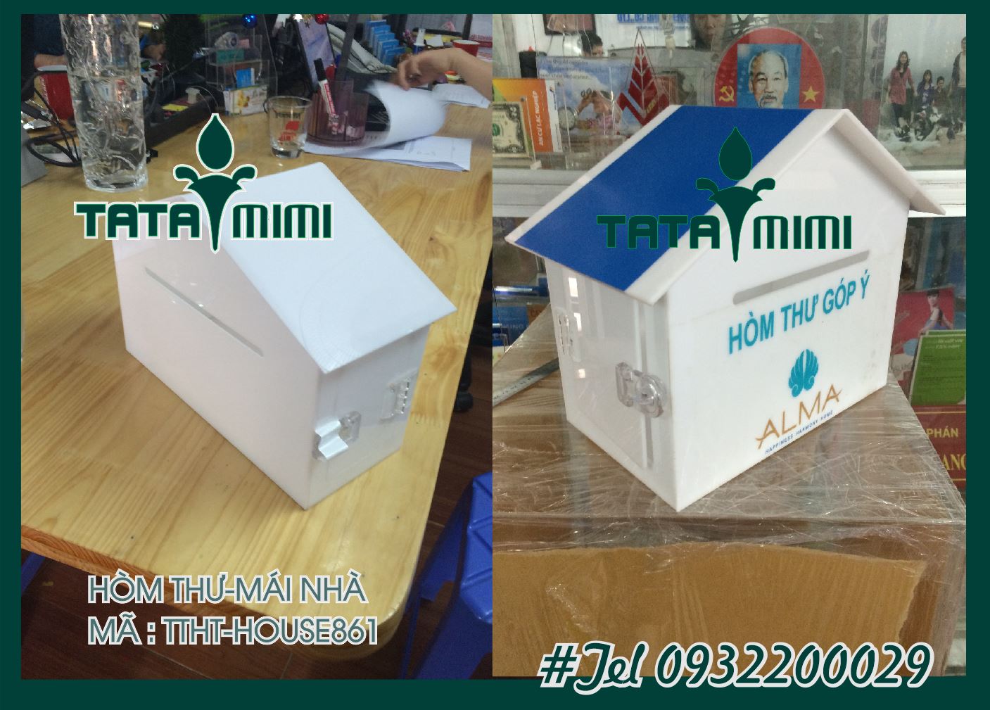 Thùng thư mica nội dung được in UV