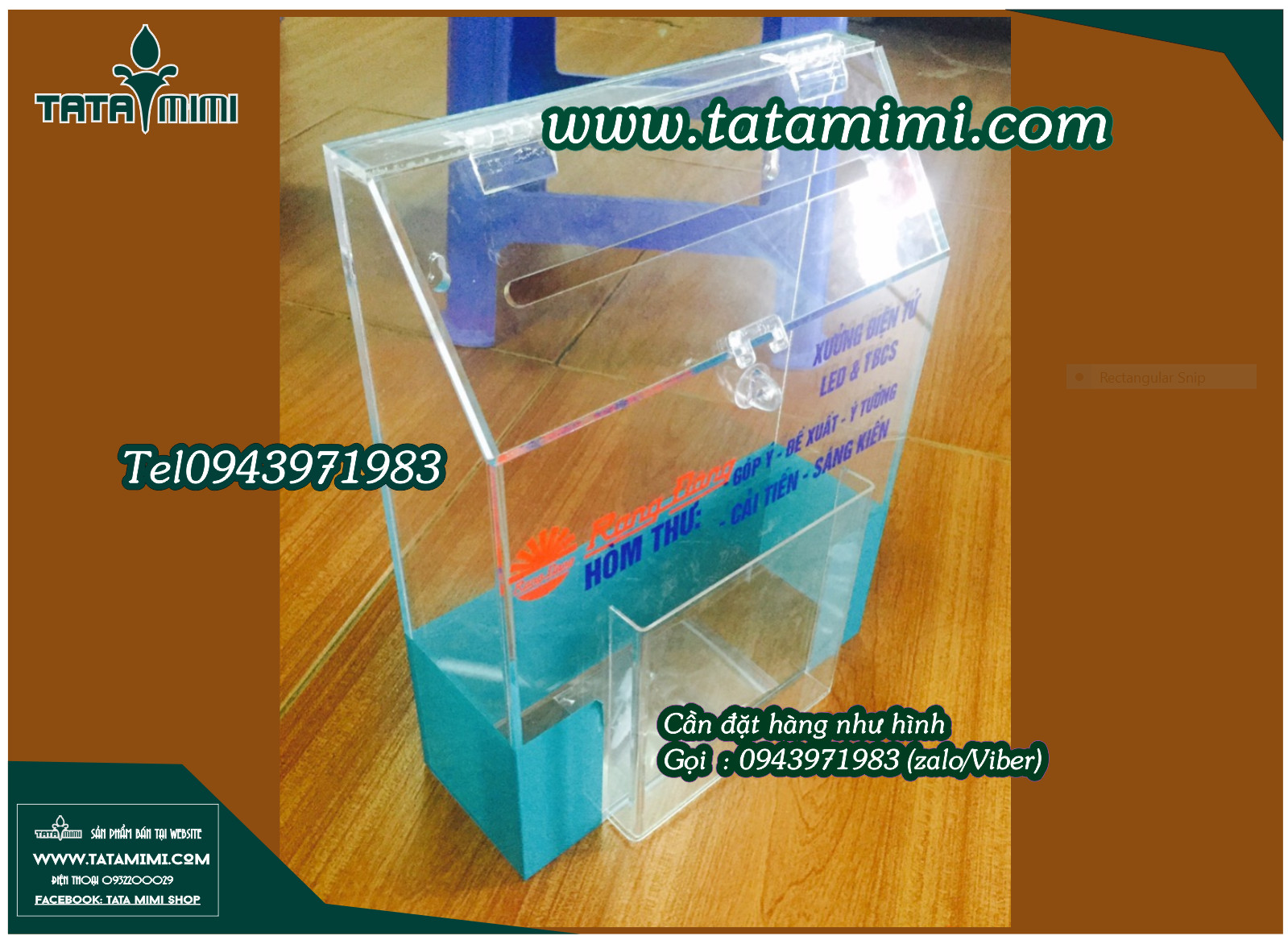 Hộp thư góp ý mica trong