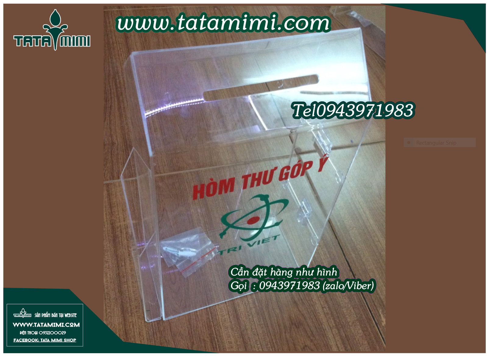 Màu mica làm thùng thư góp ý cho khách hàng