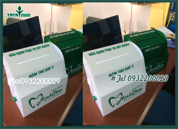 Thư góp ý bỏ vào thùng mica trắng sữa