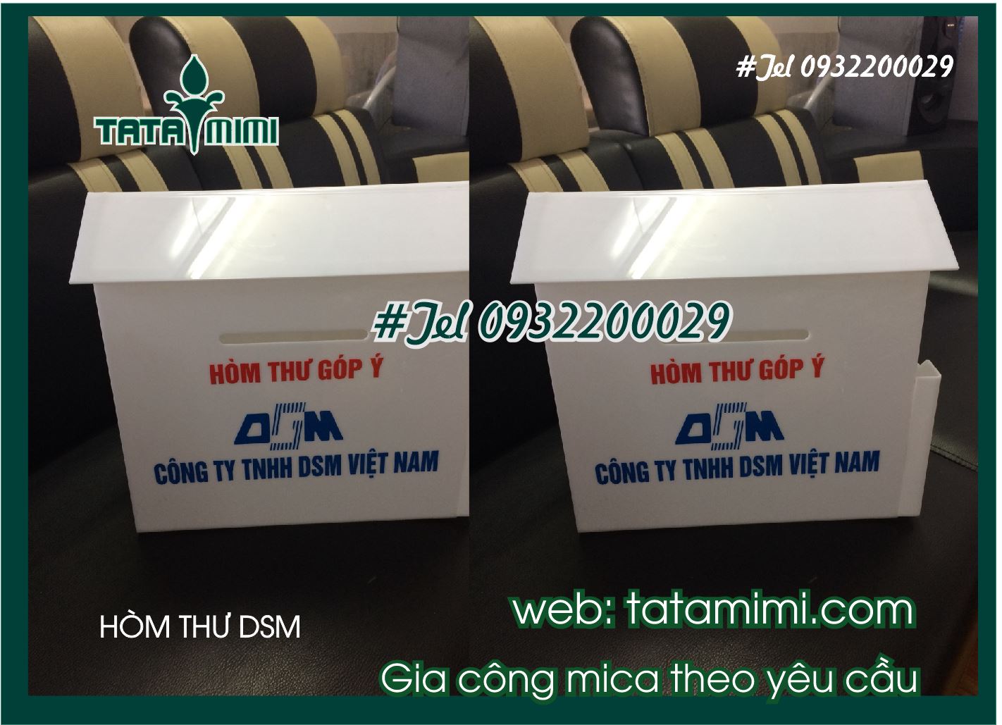 Thùng thư góp ý từ mica trong và trắng sữa