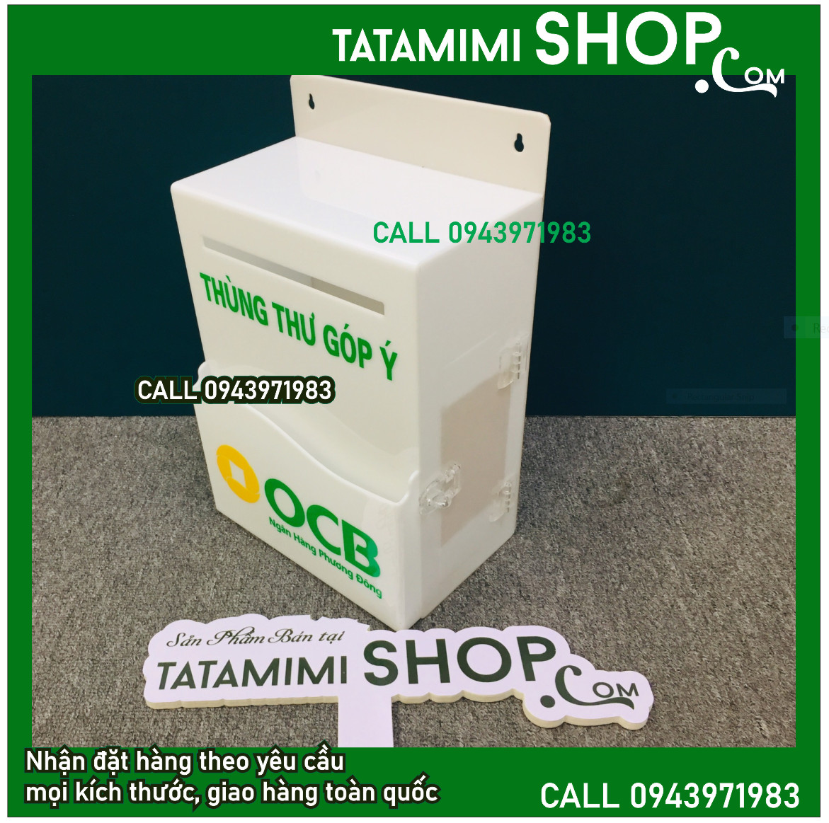 Màu mica làm thùng thư góp ý cho khách hàng