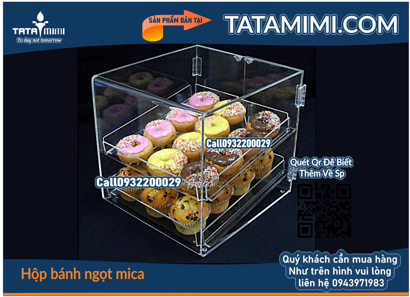 Hộp mica đựng bánh ngọt