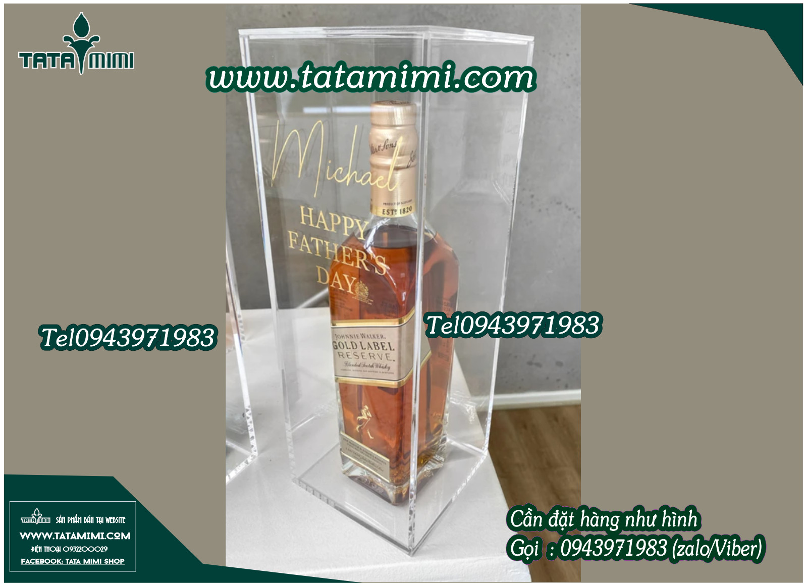 Hộp mica làm theo kích thước chai rượu