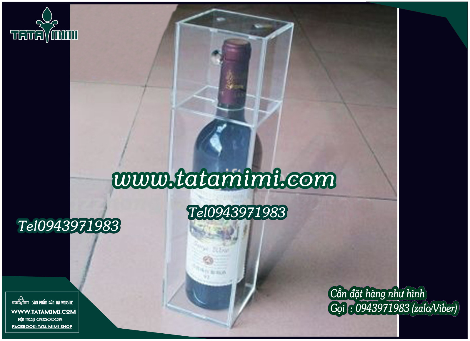 Hộp mica bảo vệ chai rượu