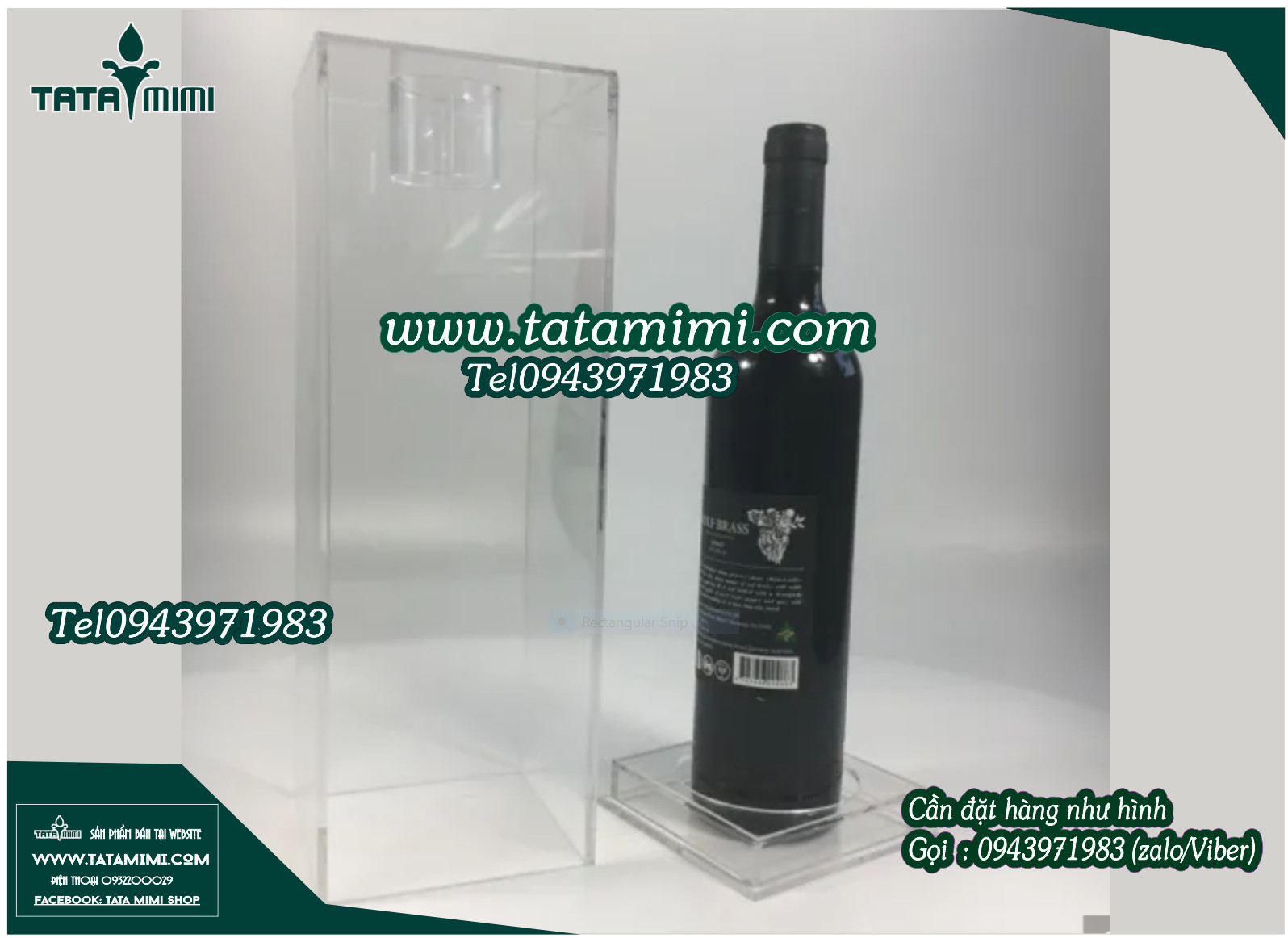 Hộp mica làm theo kích thước chai rượu