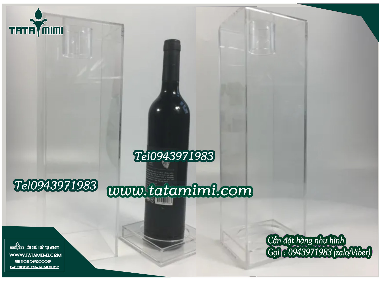 Hộp mica làm theo kích thước chai rượu