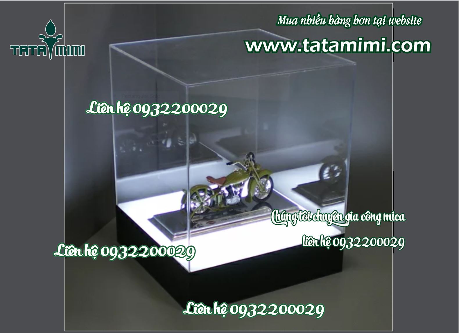 Hộp chụp nên làm đế gỗ hay mica