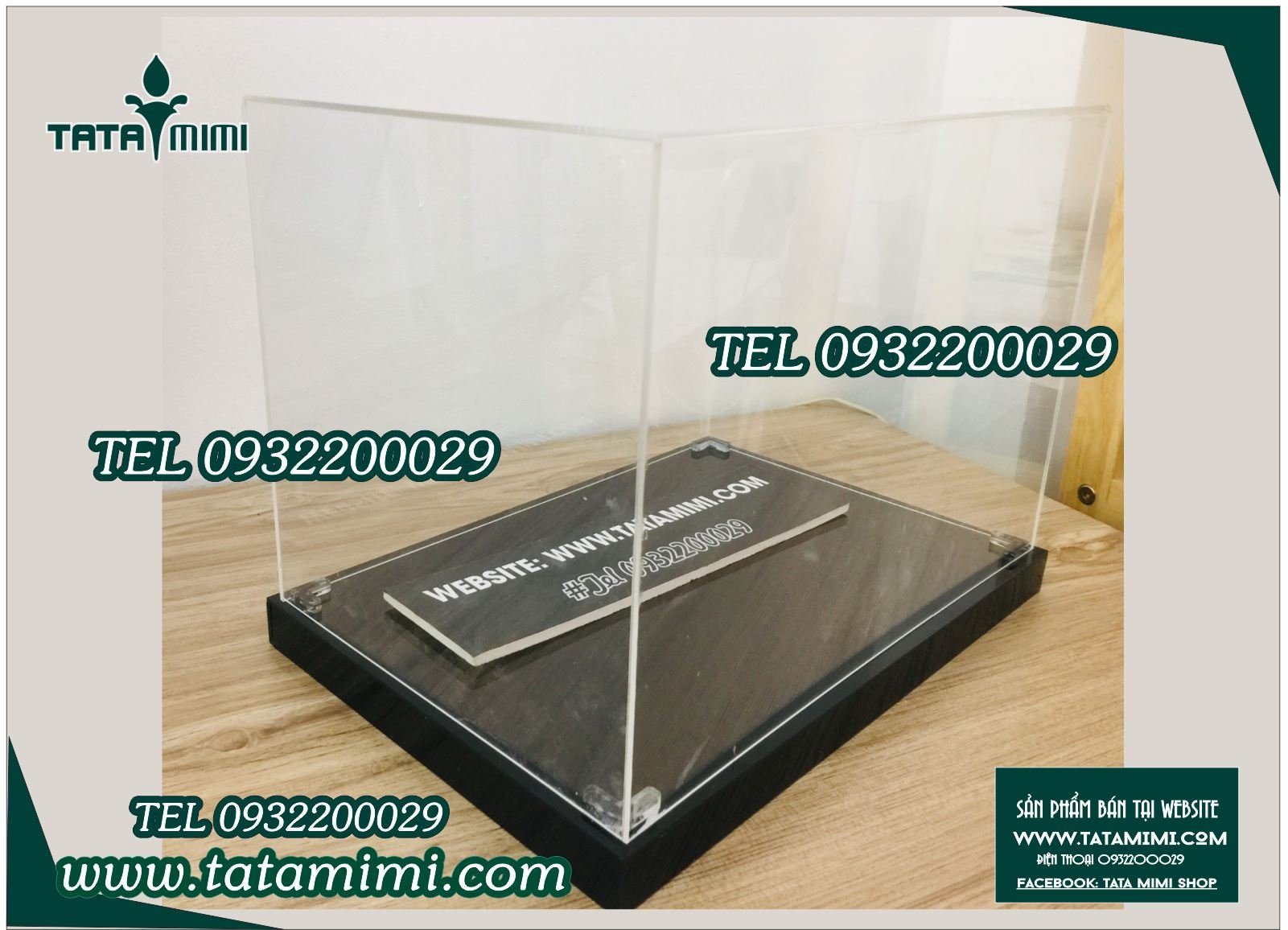 Hộp chụp nên làm đế gỗ hay mica