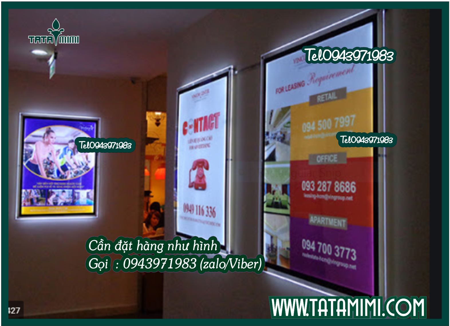 biển quảng cáo treo trong thang máy