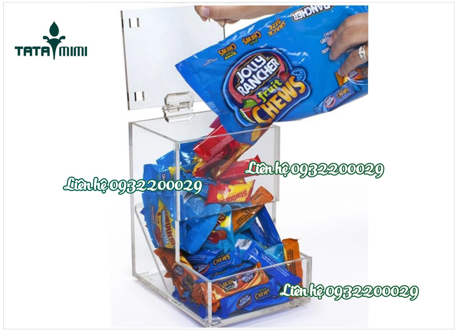 Hộp mica để bánh kẹo trong suốt