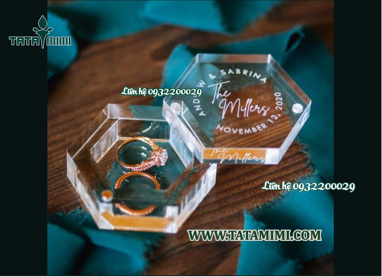 Mica cắt thành hộp lục giác