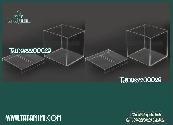 Hộp chụp mặt mica trong đế mica màu