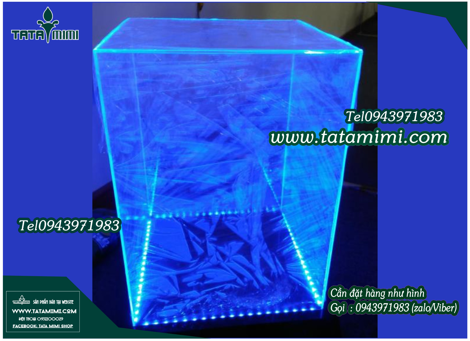 Hộp mica có kèm dây led