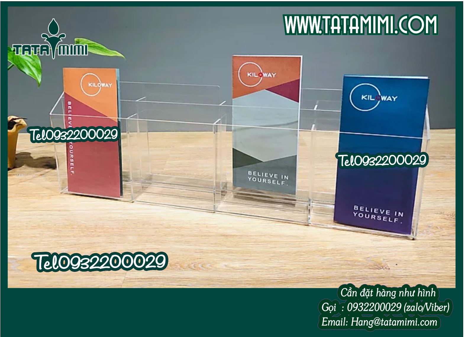 Kệ mica để bàn làm độ rộng hộp lớn