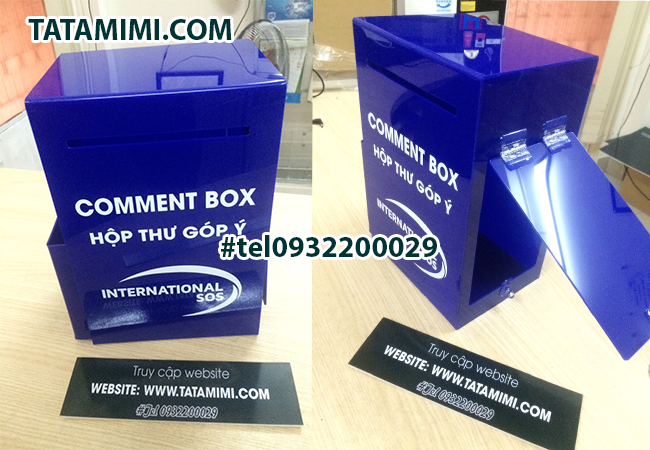 Thùng thư mica từ các màu xanh