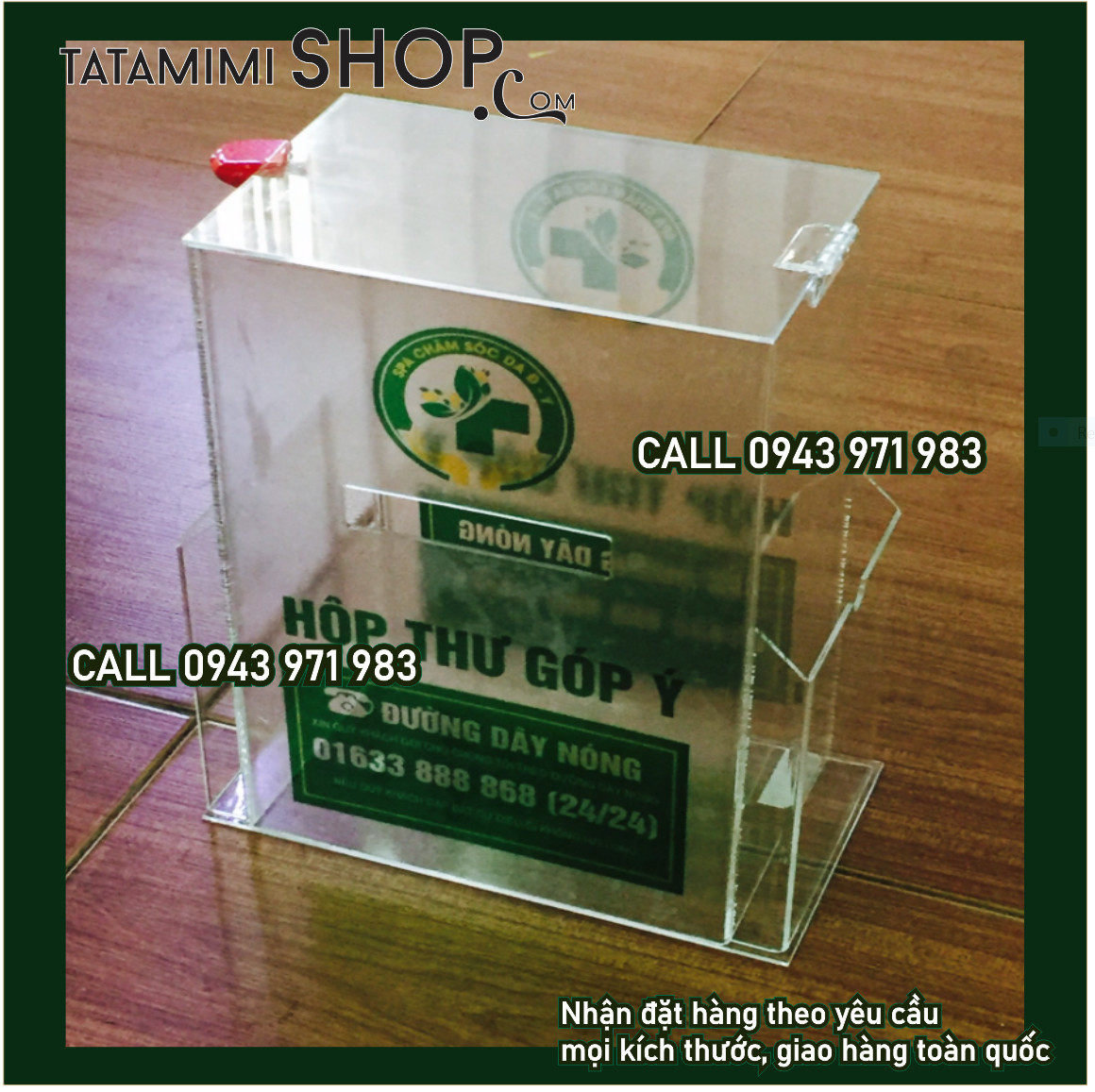 Thùng thư góp ý trong dán decal mặt trước