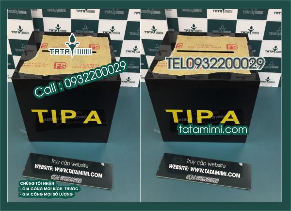 Thùng tip có sẵn từ mica màu 2mm