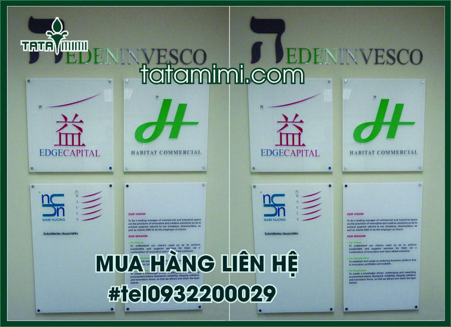 Kệ mica khổ A4 treo tường