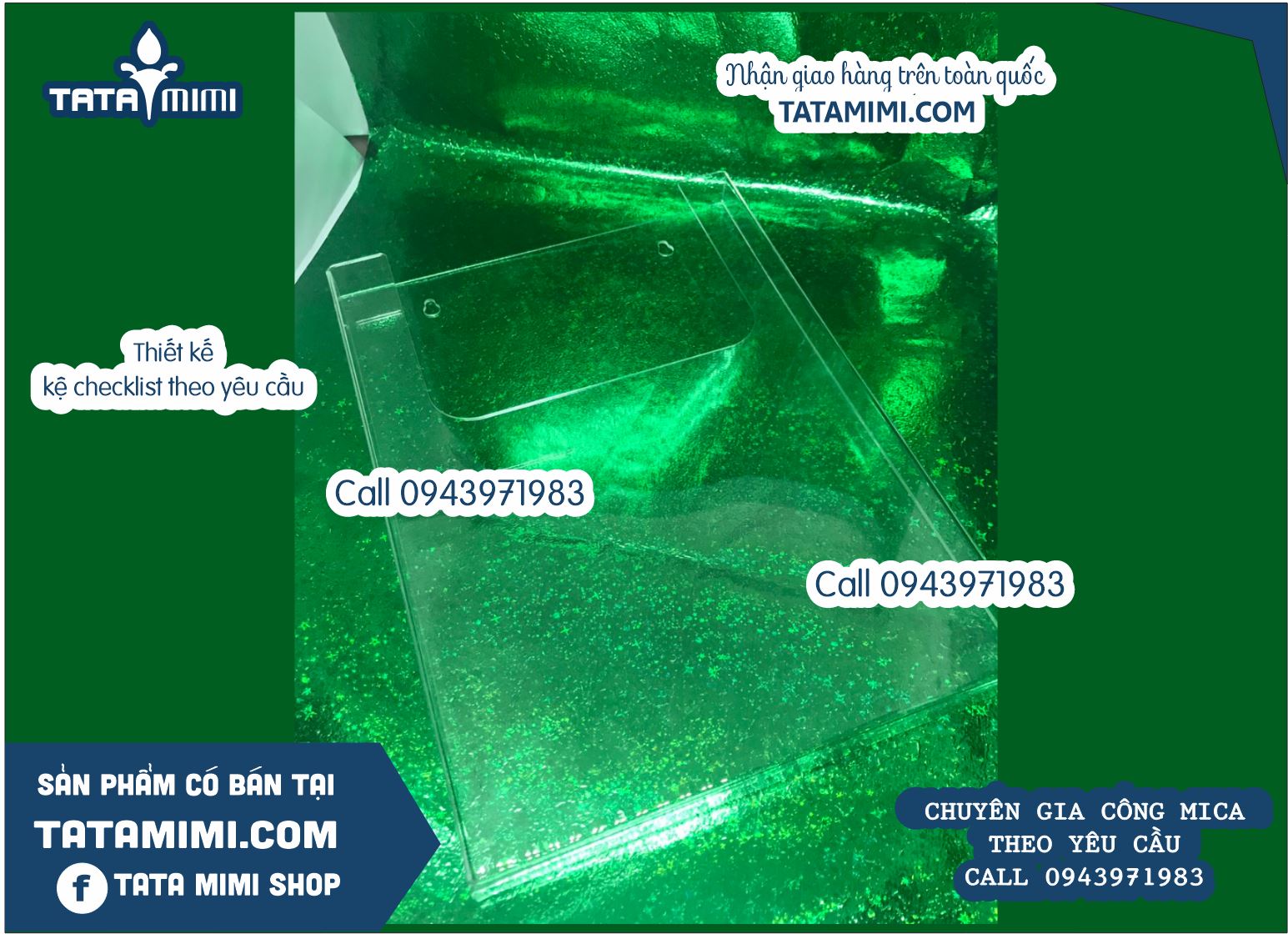 Hộp mica đựng giấy treo tường theo khổ giấy