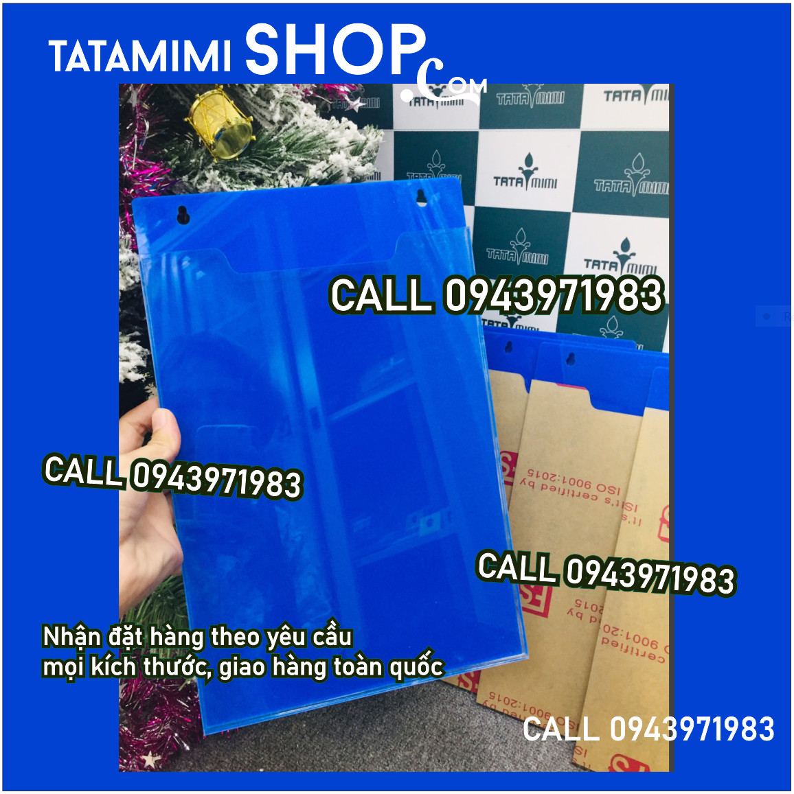 Checklist treo tường A4 ngang màu xanh coban